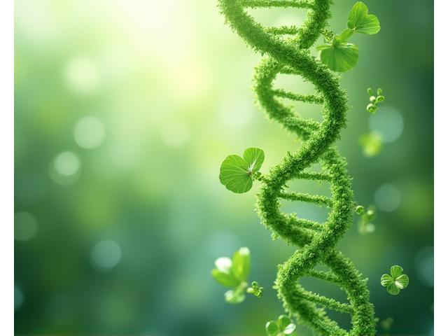 DNAの二重らせんと植物の葉